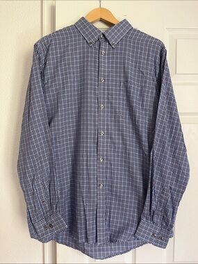 Van Heusen Blue and White Check Button-Down Shirt